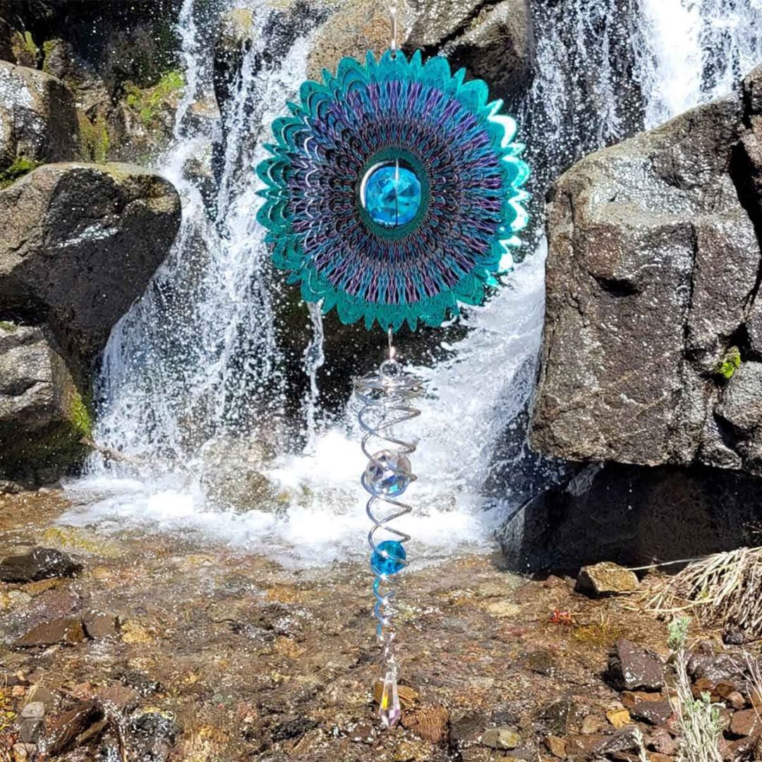 Mini Wind Spinner – Spinfinity – Crystal Cosmic Mandala – 14″